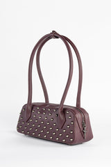 punk vegan leather spiked  shoulder bag by wicked misfit 