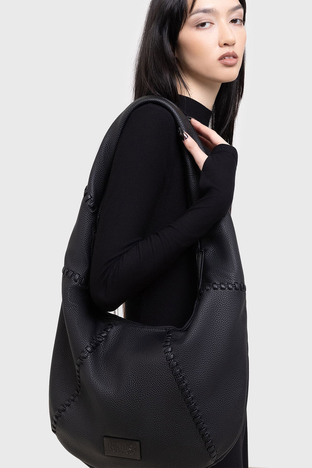 witchy black slouchy hobo unstructured bag 