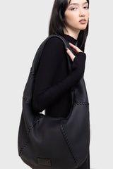 witchy black slouchy hobo unstructured bag 