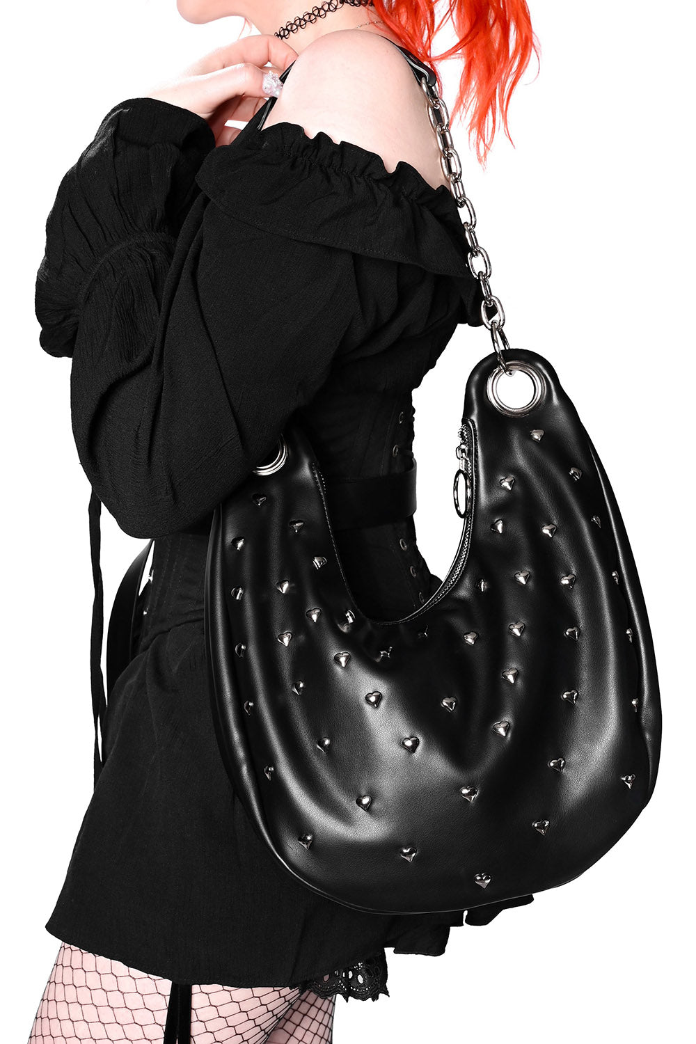 emo studded punk purse