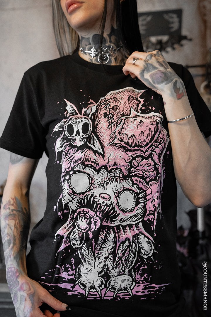 bunny eating brain zombie t-shirt