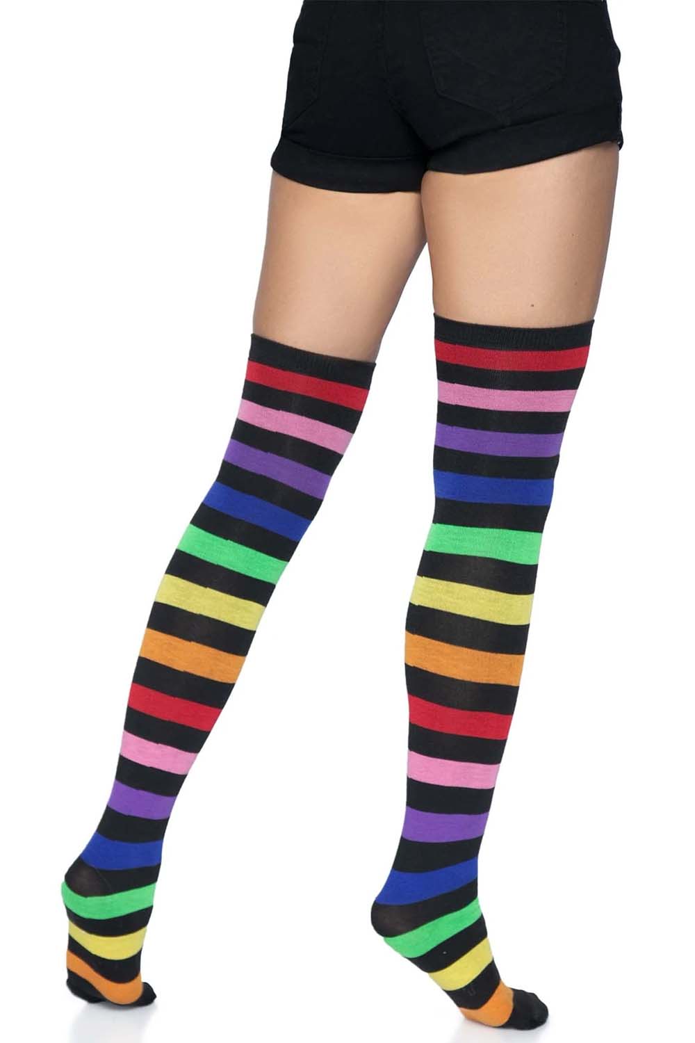 Emo Rainbow Thigh High Socks - socks & stockings - VampireFreaks - Leg Avenue