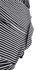 striped grey and black long sleeve top 