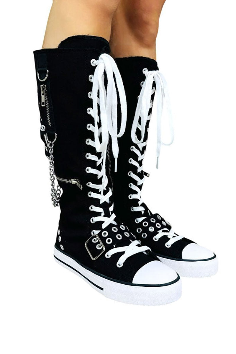 Rawr XD Knee-High Sneakers [Black/White]