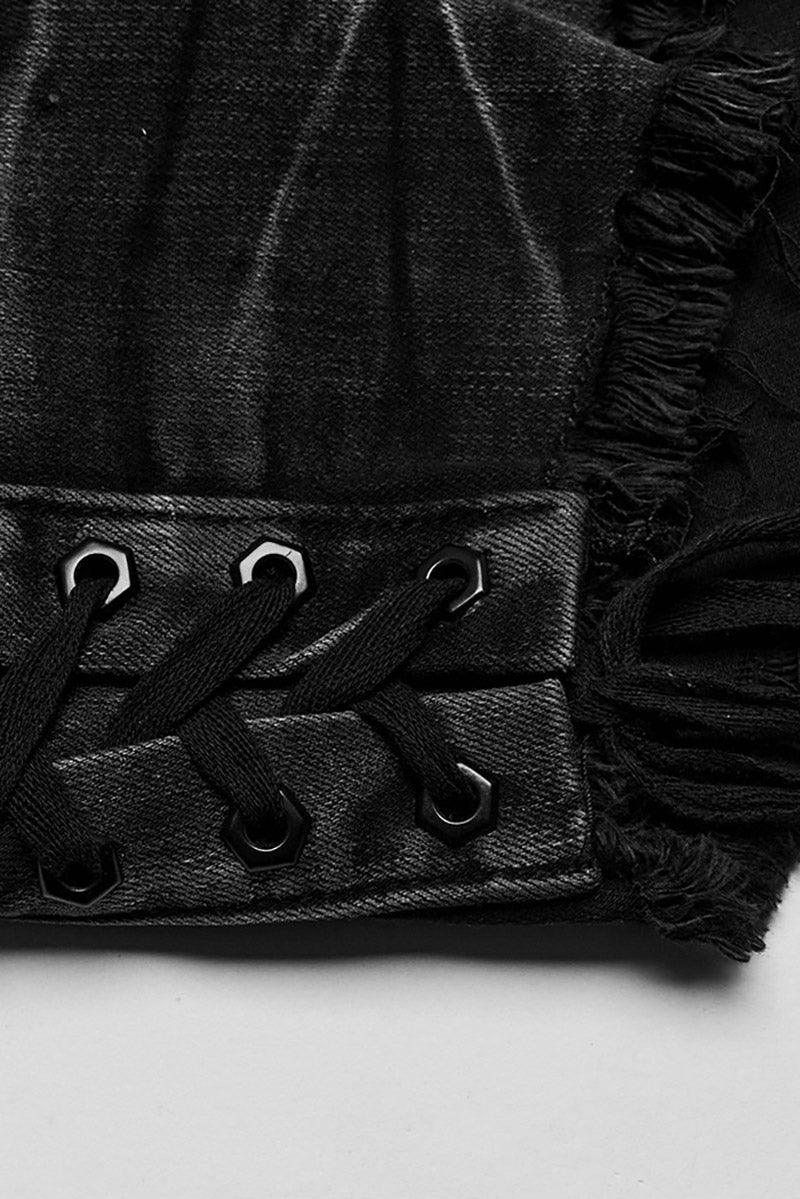 denim punk low-waisted grunge shorts