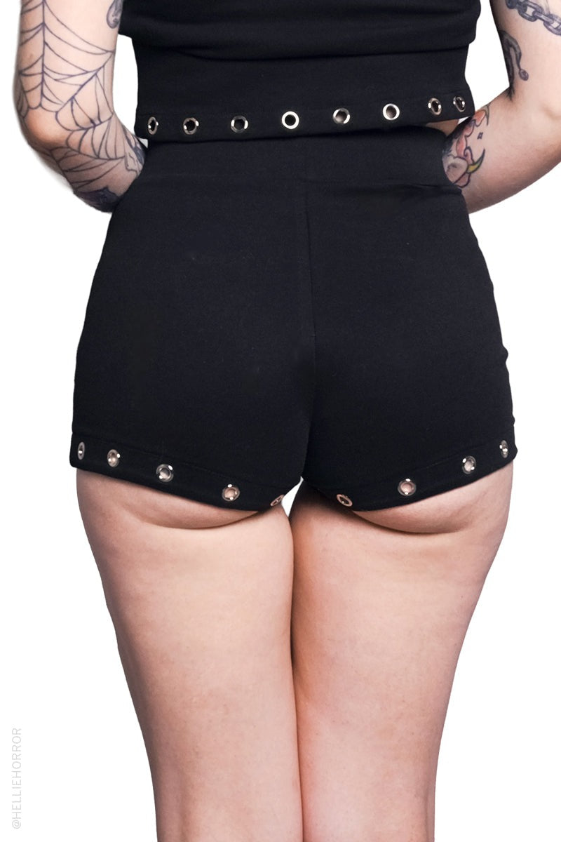 womens high-rise emo shorts