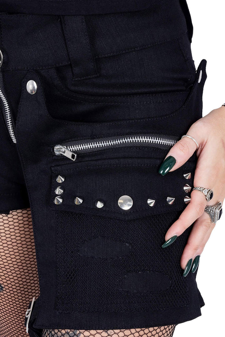 womens spiked punk shorts
