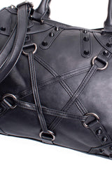 punk black studded shoulder bag 