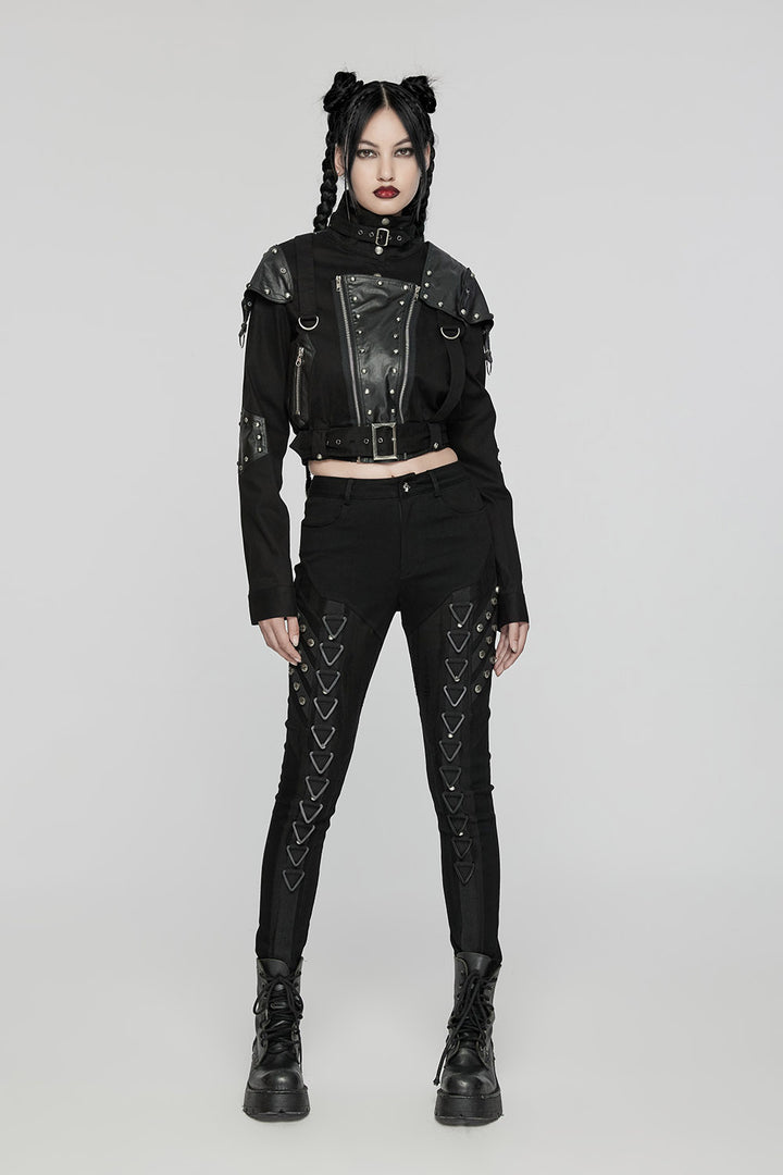 womens industrial punk hardcore studded jeans