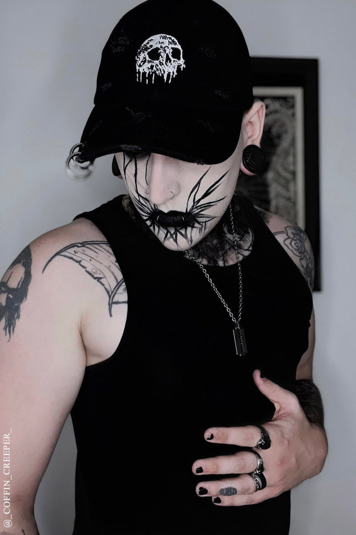 mens gothic skull ball cap