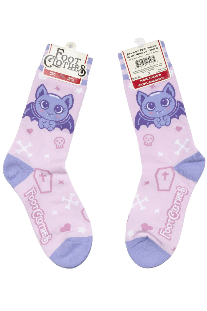 purple bat knitted pastel goth socks