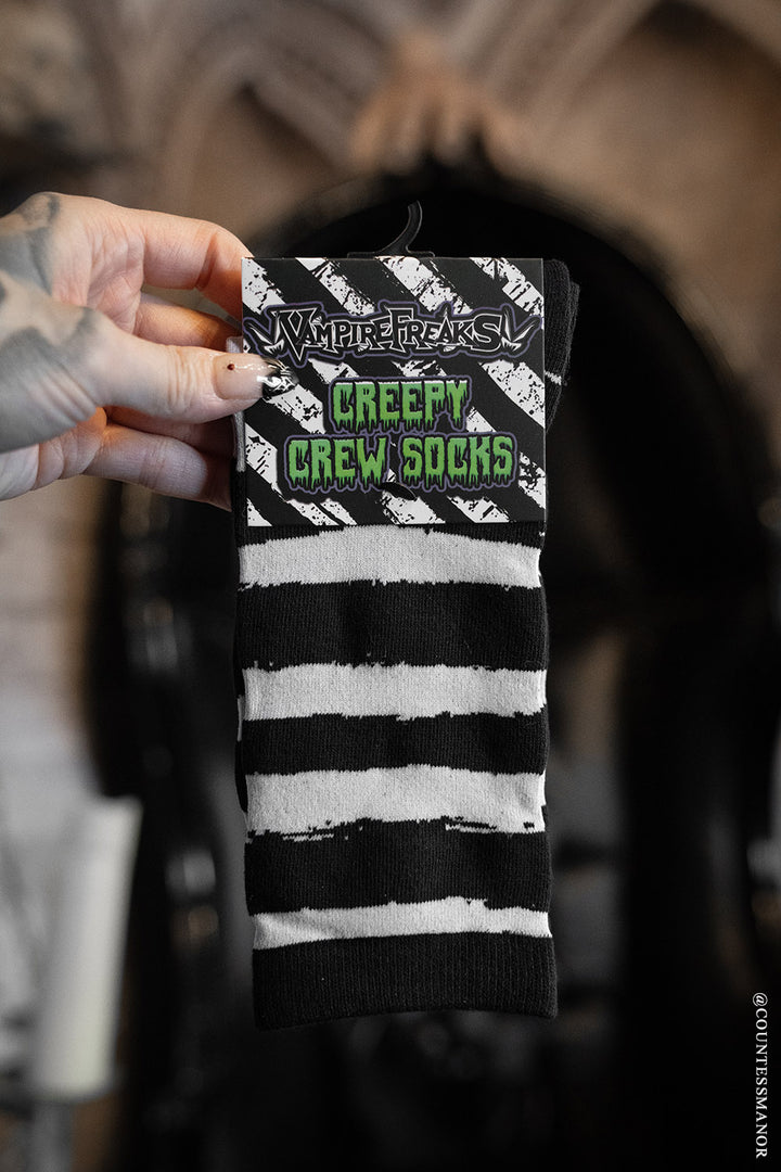 womens distressed black and white socks