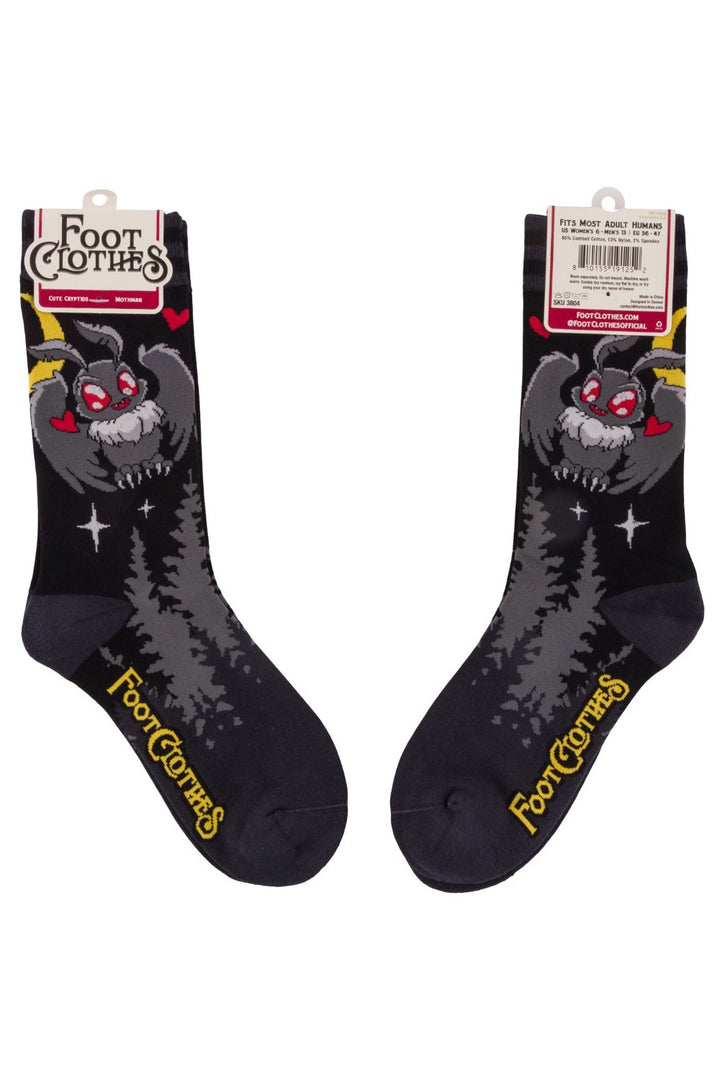 black emo creepy cute knitted mothman socks