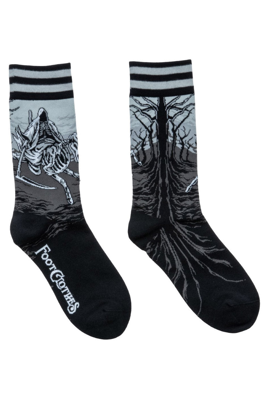 knitted skeleton horse Goth socks 