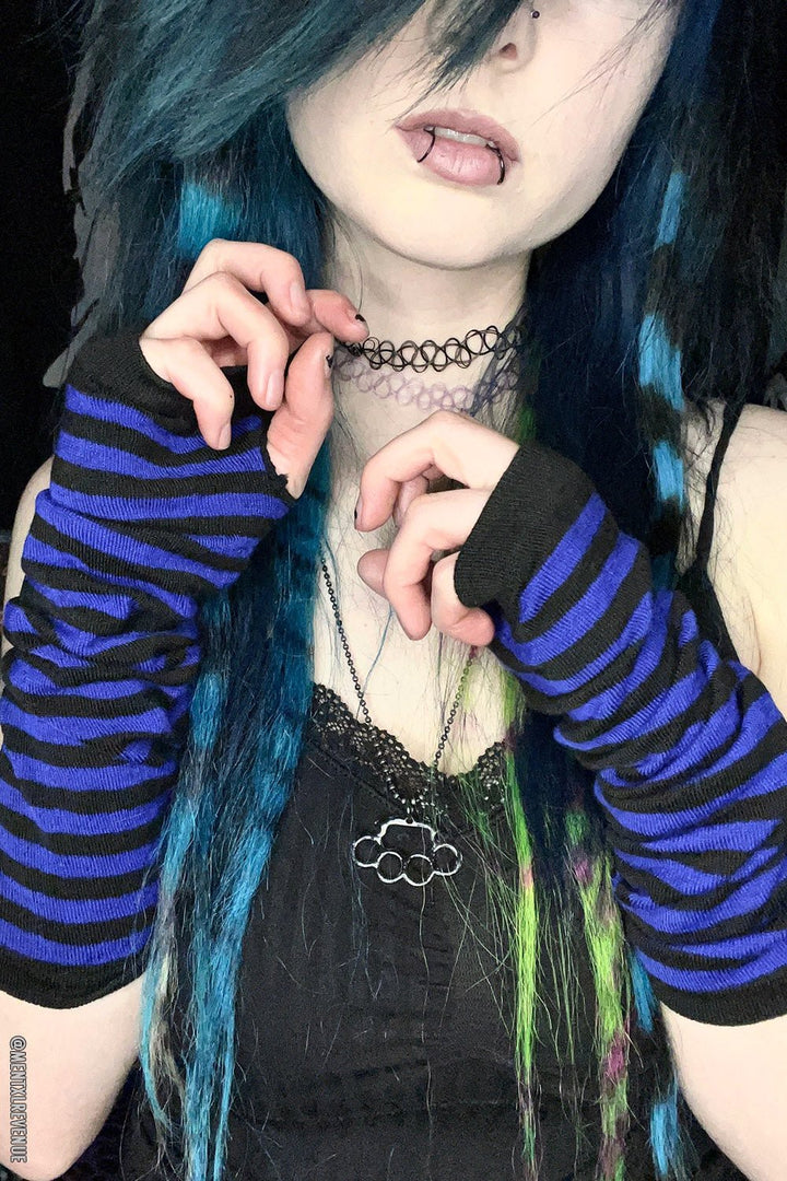 Emo Striped Arm Warmers [Multiple Colors Available]