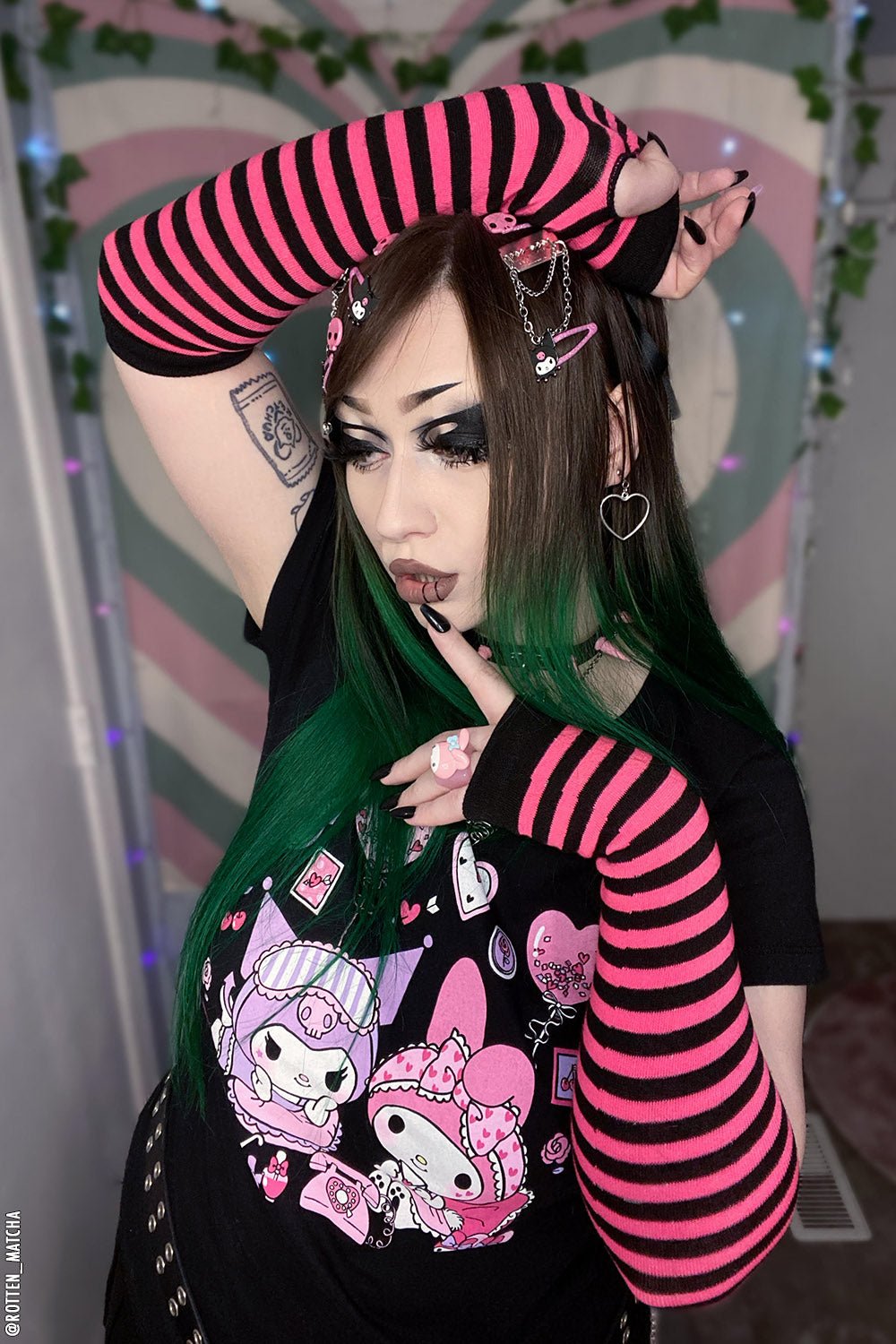 Emo Striped Arm Warmers [Multiple Colors Available]