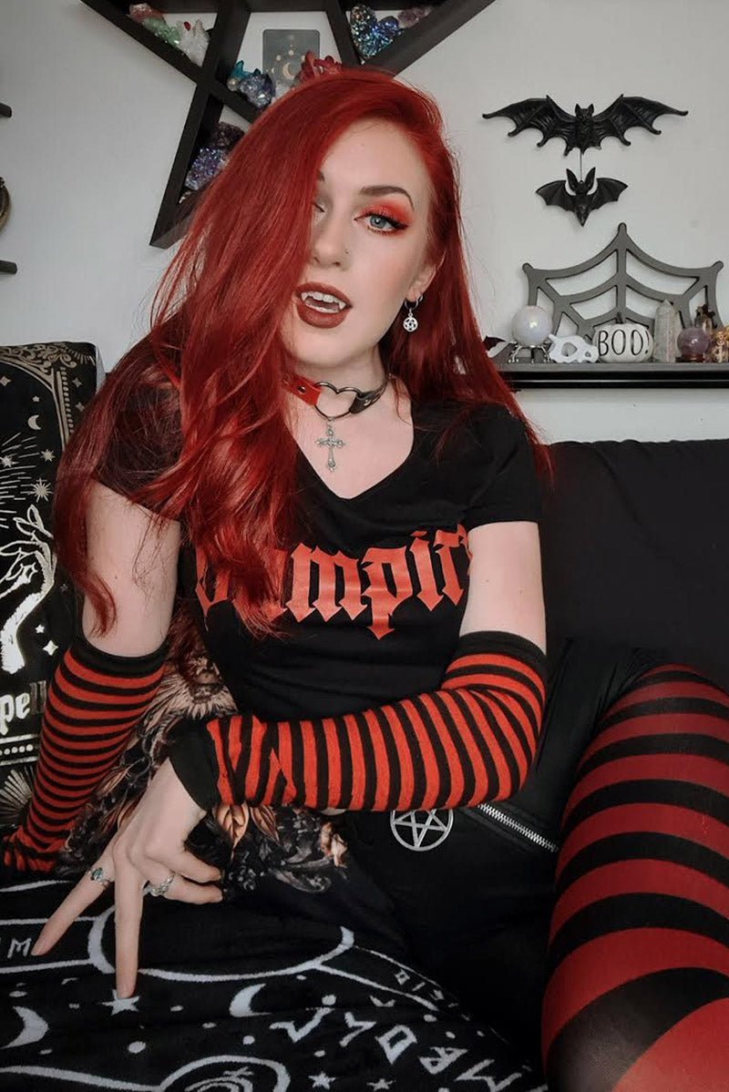 Emo Striped Arm Warmers [Multiple Colors Available]