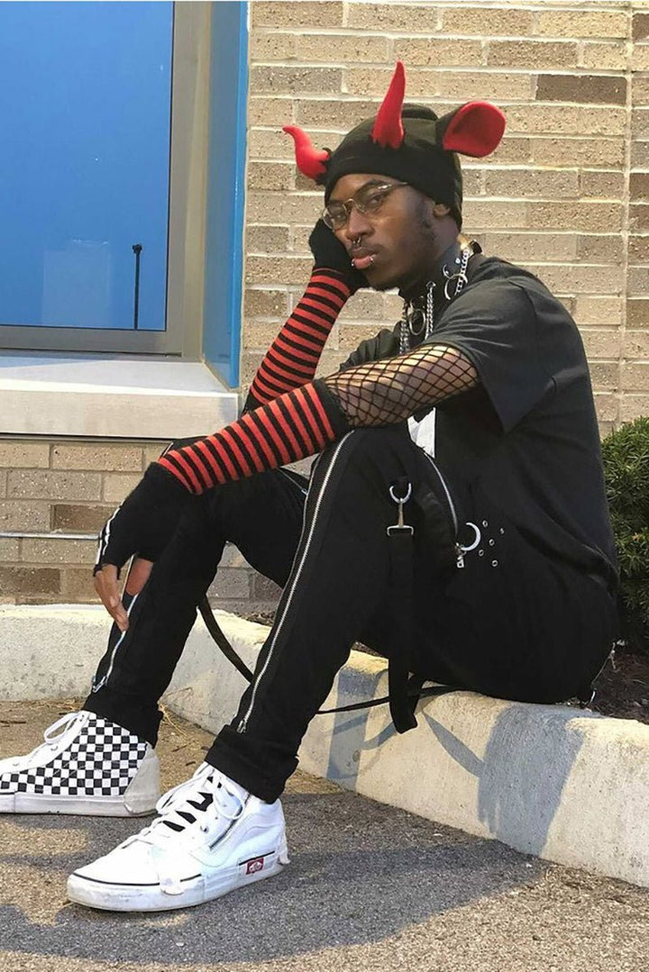 Emo Striped Arm Warmers [Multiple Colors Available]