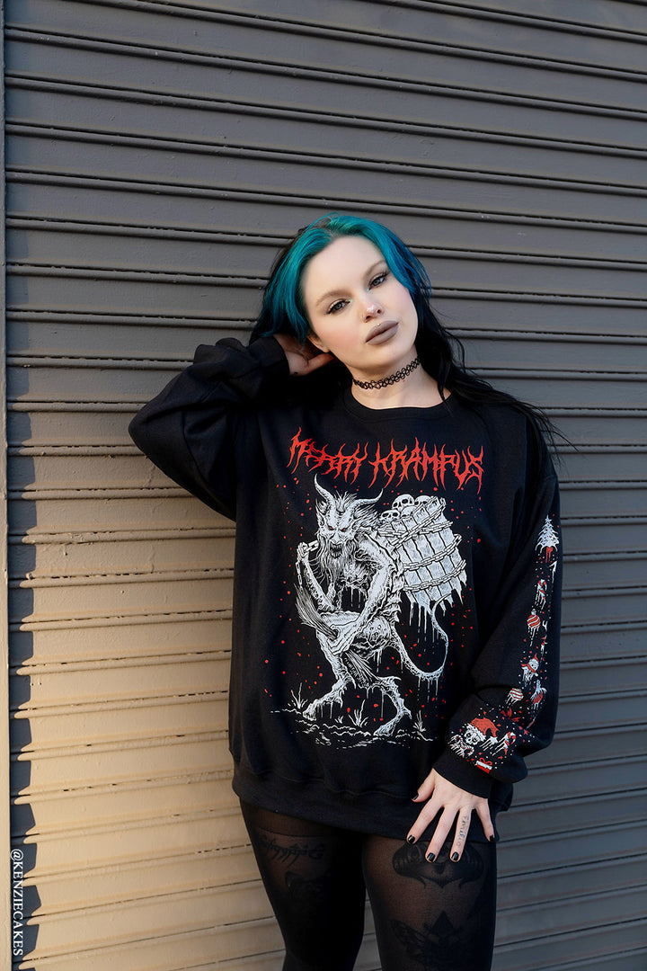 merry krampus gothic sweatshirt