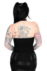 stretchy tattoo inspired  goth halterneck tank top