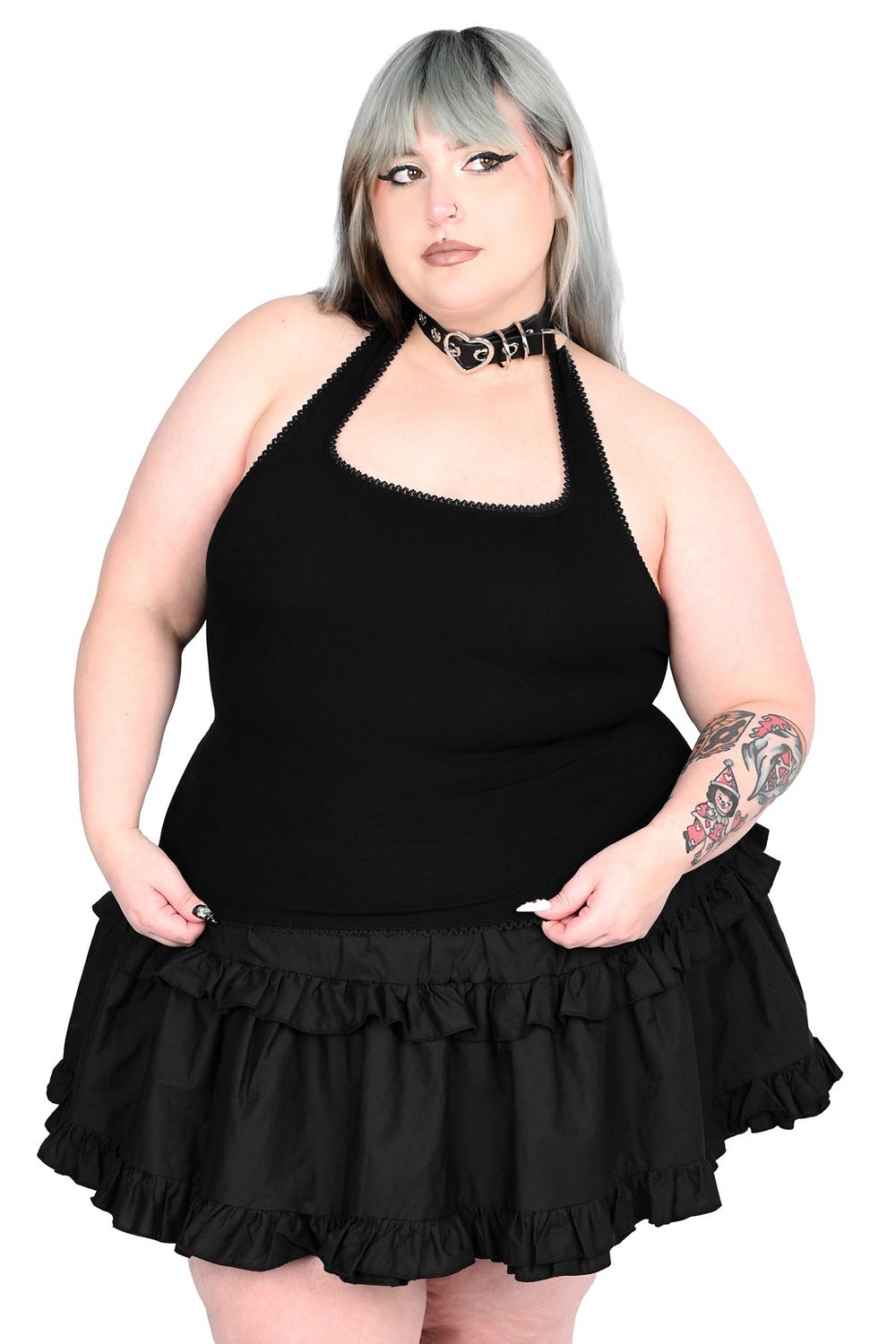 sexy goth halterneck tank top
