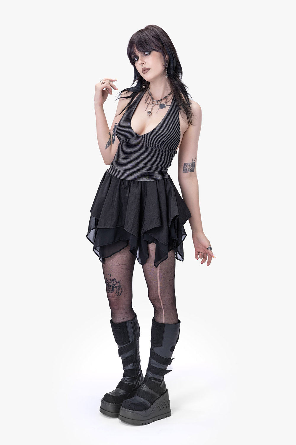 emo halterneck tank top