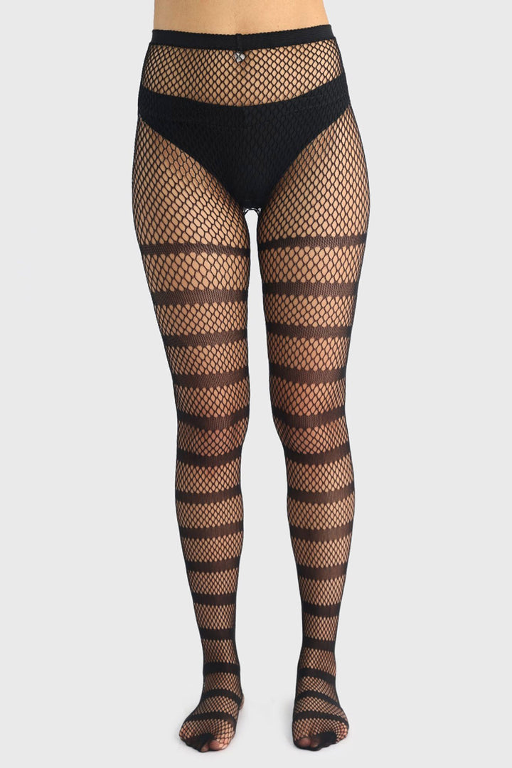 black fishnet punk tights