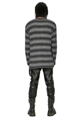 mens emo striped top