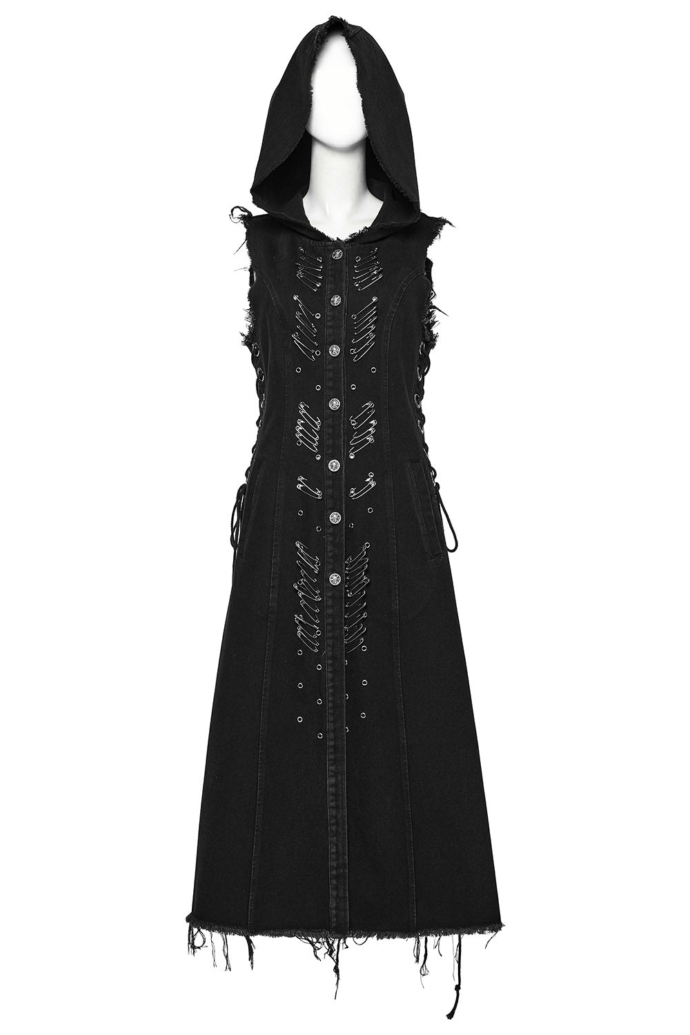 womens grunge goth apocalyptic sleeveless coat