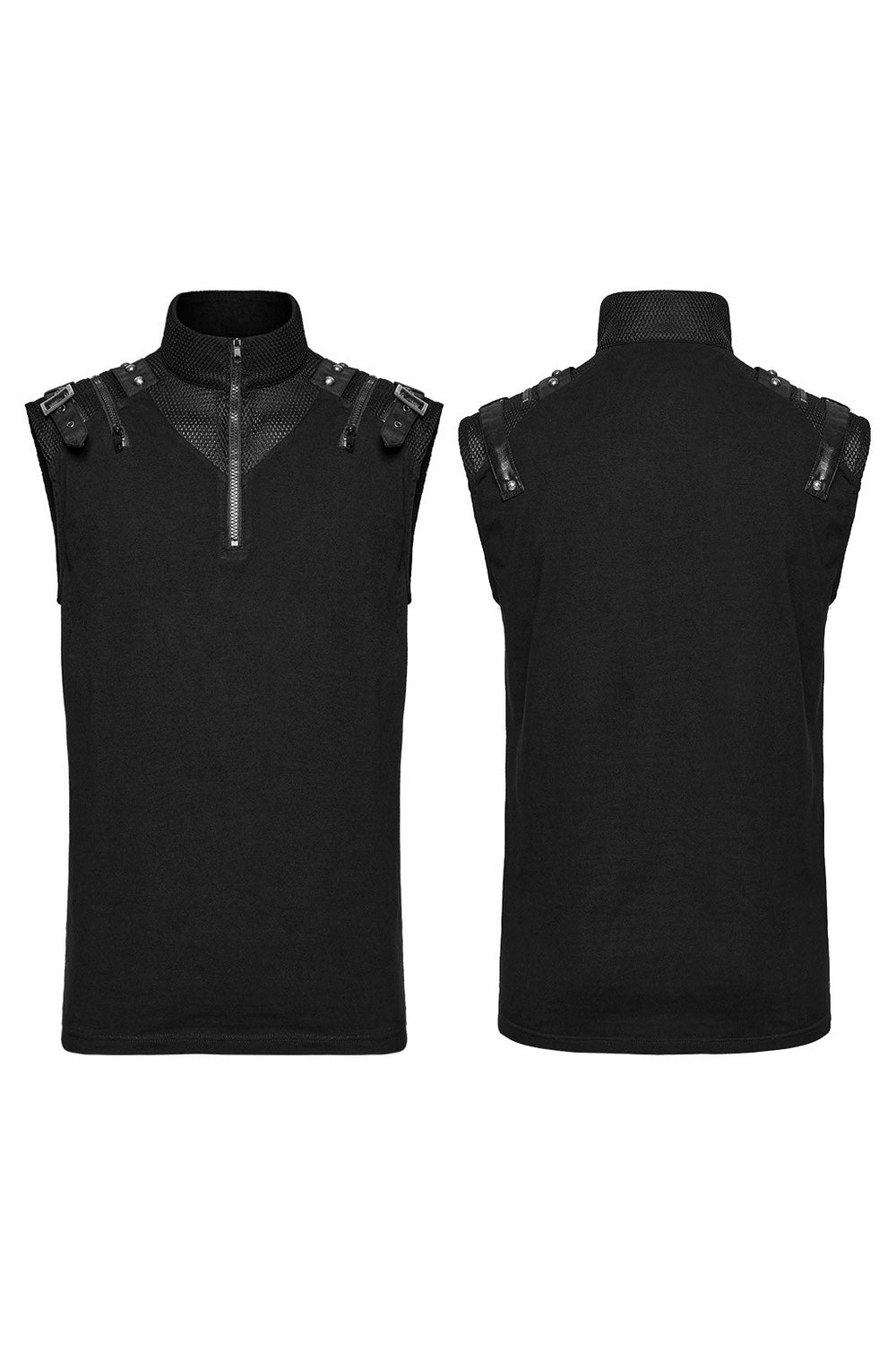 mens high collar punk tank top by punk rave 