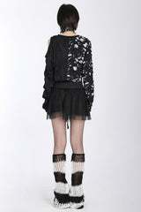 Emocore Leg Warmers [BLACK/WHITE] - socks & stockings - VampireFreaks - Punk Rave