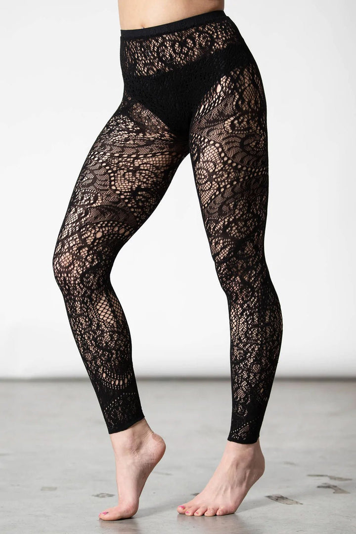 Empyrean Lace Leggings - socks & stockings - VampireFreaks - Killstar