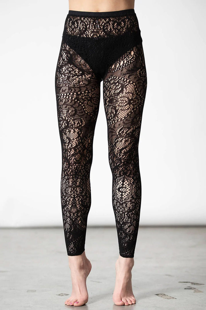 Empyrean Lace Leggings - socks & stockings - VampireFreaks - Killstar