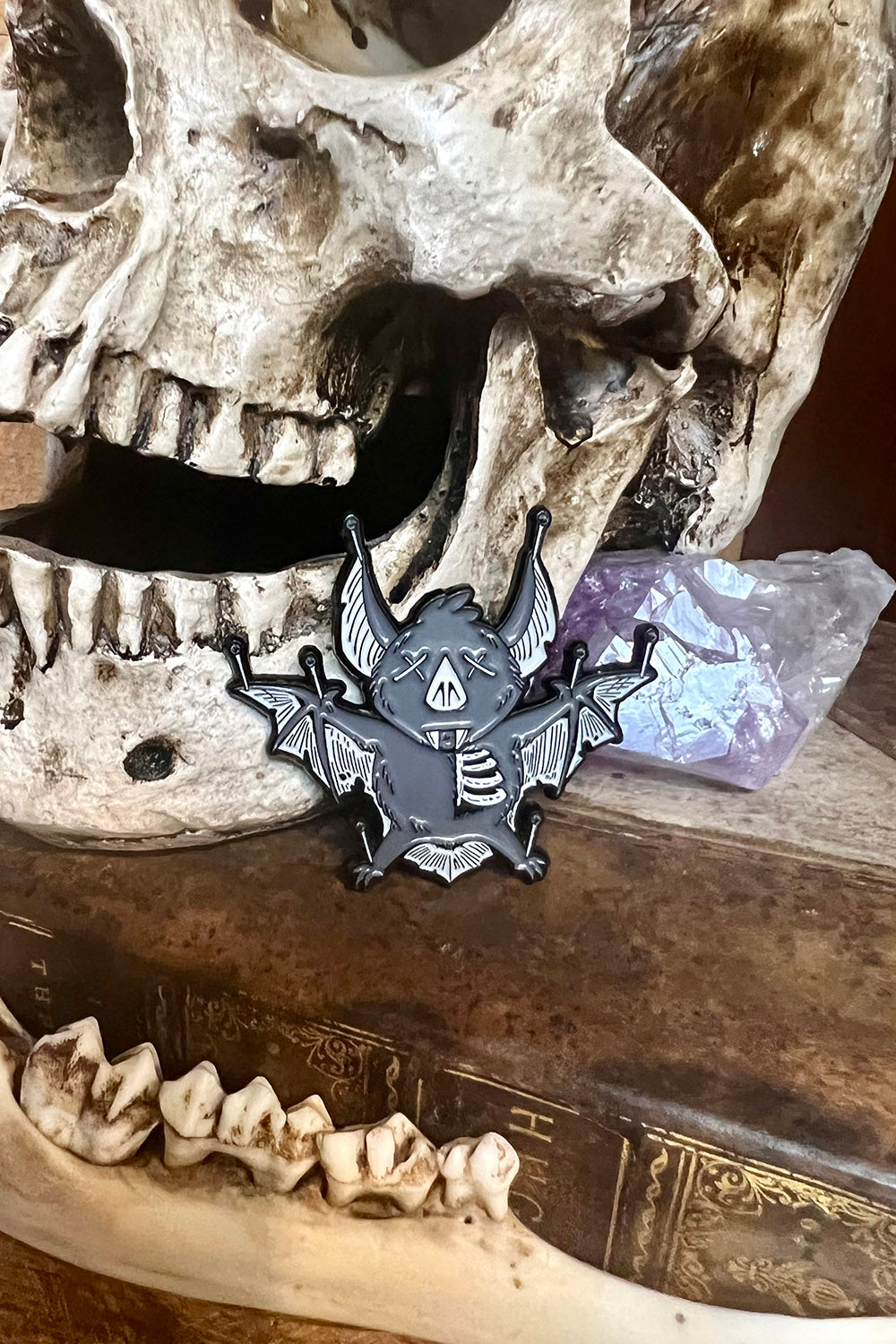 Taxidermy Bat Enamel Pin