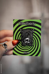 goth cameo frame raven badge