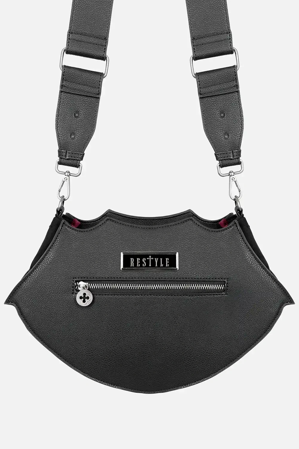 vampire vegan leather gothic cathedral purse with restyle plaque 