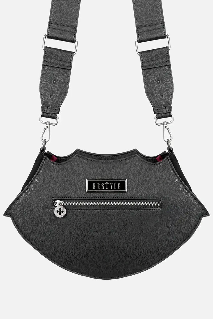 vampire vegan leather gothic cathedral purse with restyle plaque 