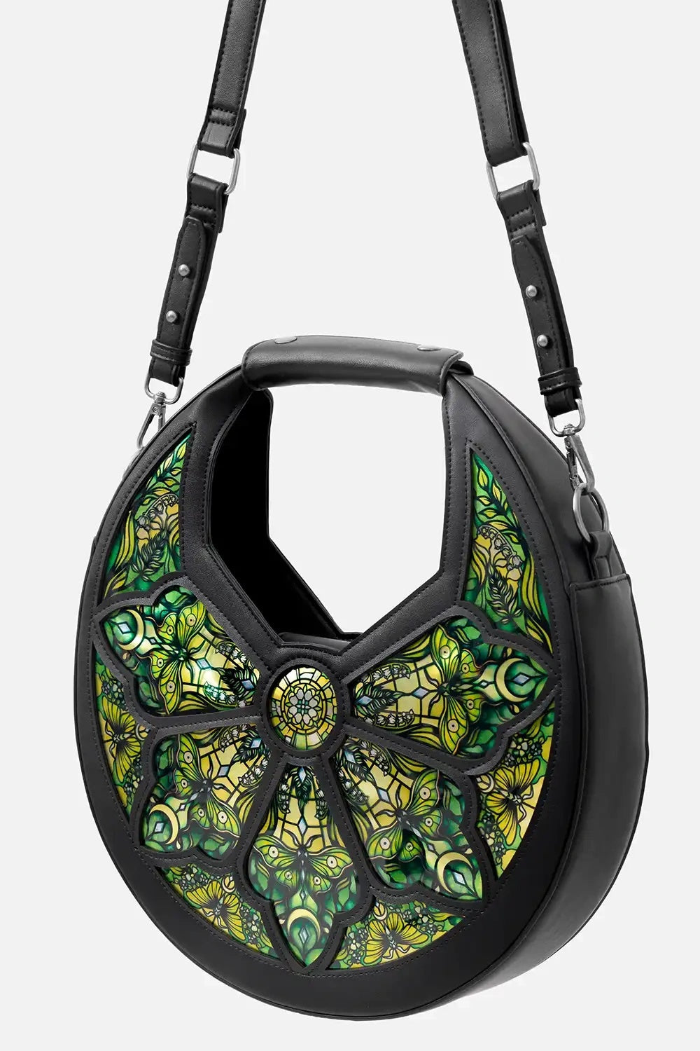 enchanting green crescent shoulder bag