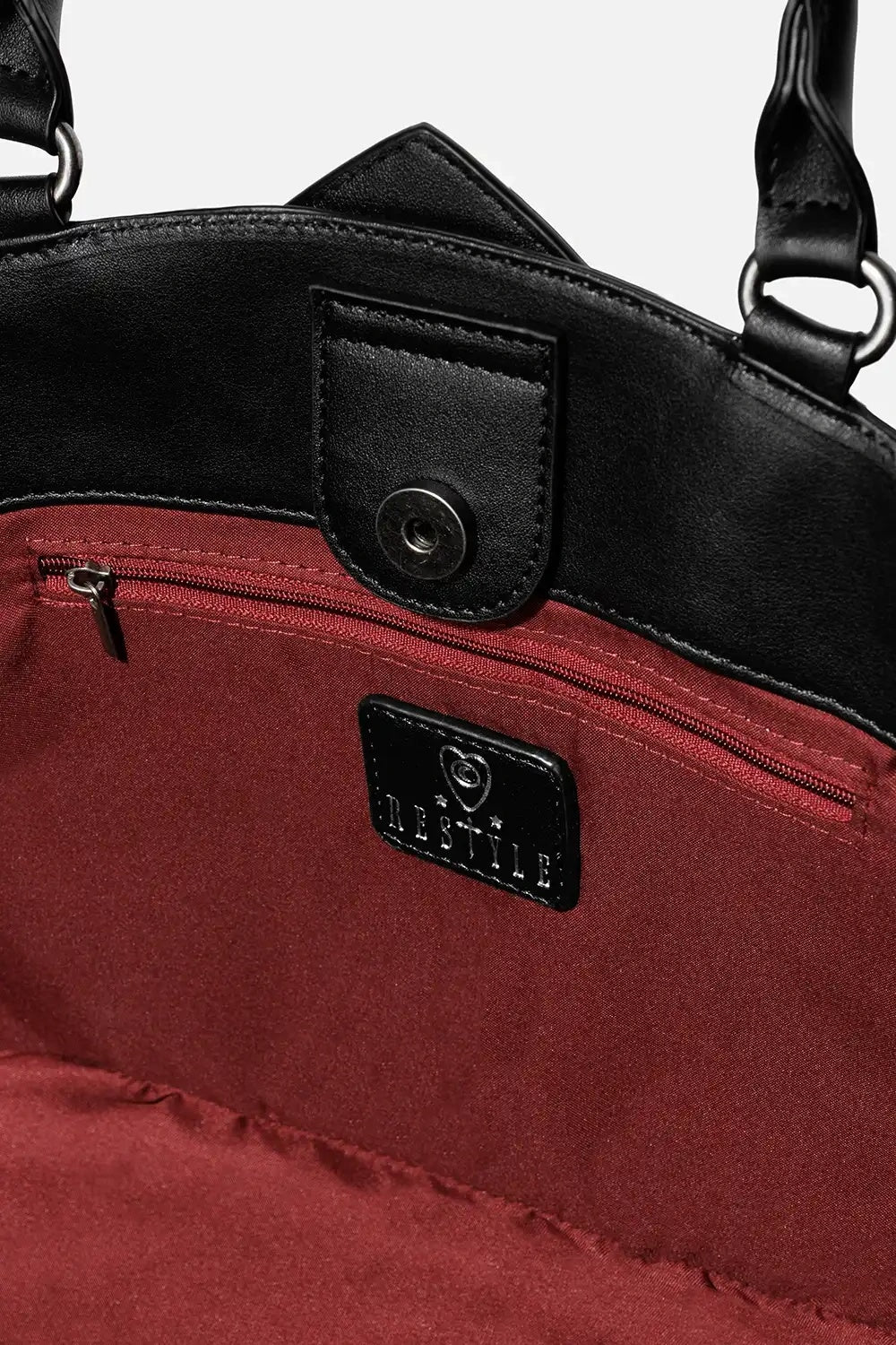 gothic cathedral purse with red interior lining 