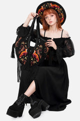 restyle embroidered fox shoulder bag