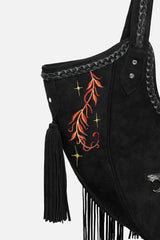 hippie fairycore embroidered fox shoulder bag