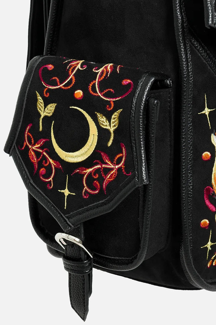 witchy embroidered whimsical backpack