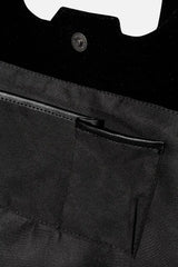 black romantic goth embroidered gothic cathedral shoulder bag with d-ring for keychain attachment and inside pouches