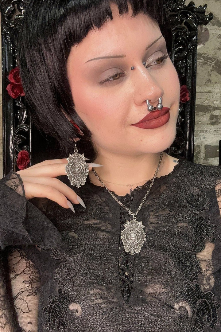 Eternal Rose Earrings - jewelry - VampireFreaks - Mother of Hades