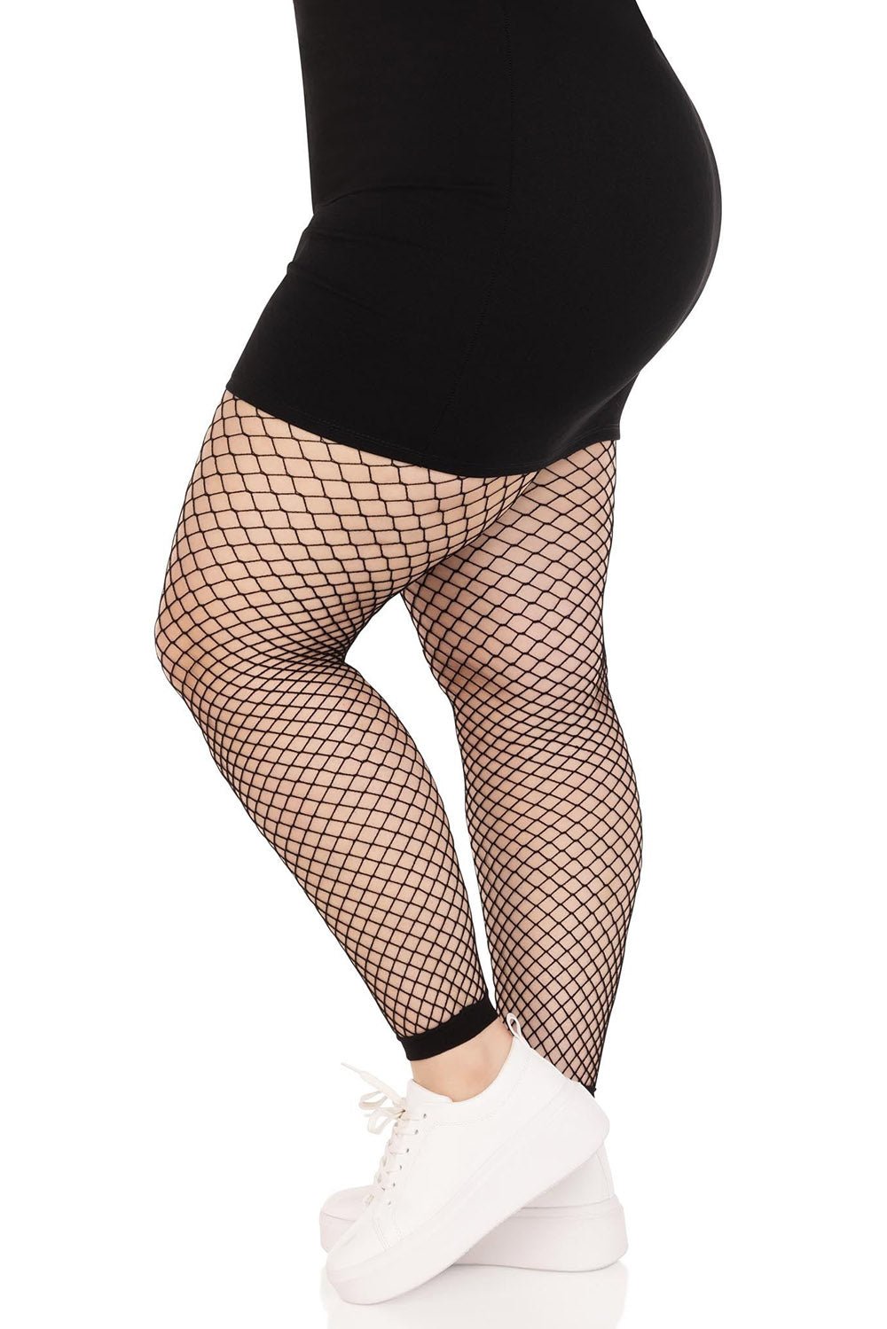 Evermore Footless Fishnet Leggings [PLUS SIZE]