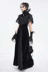 Evermore Raven Feather Cape - womens outerwear - VampireFreaks - Devil Fashion