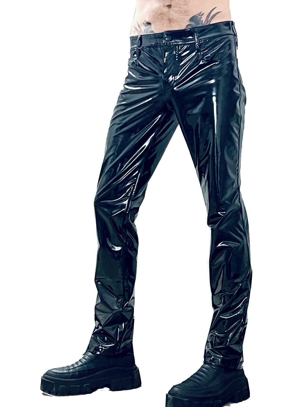 Evil Fit Black Gloss Vinyl Jeans