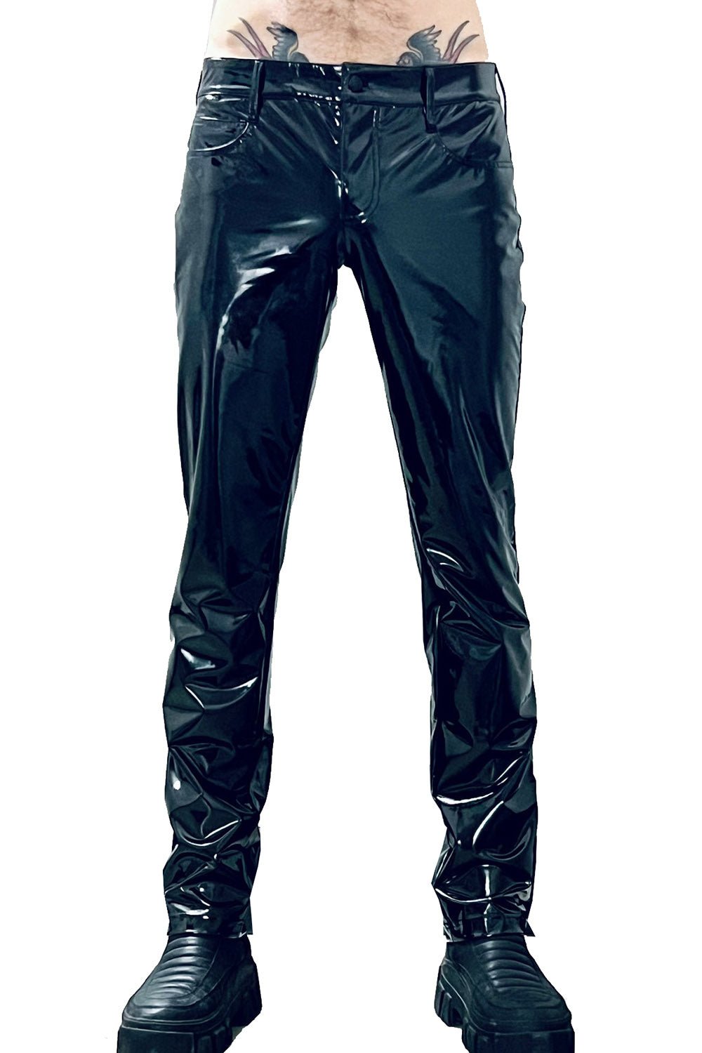 Evil Fit Black Gloss Vinyl Jeans - mens pants - VampireFreaks - Horse And Horn