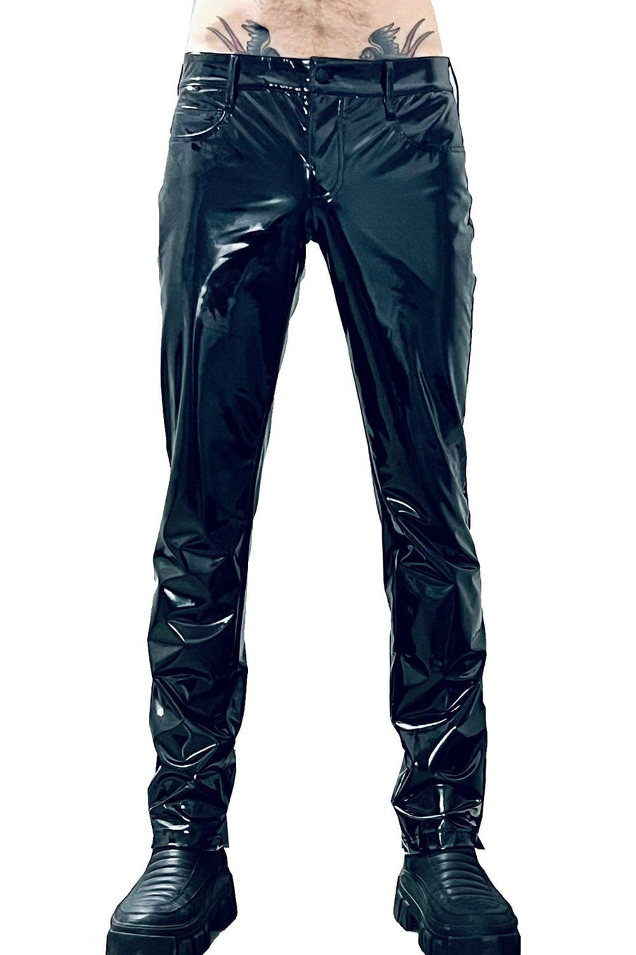 Evil Fit Black Gloss Vinyl Jeans