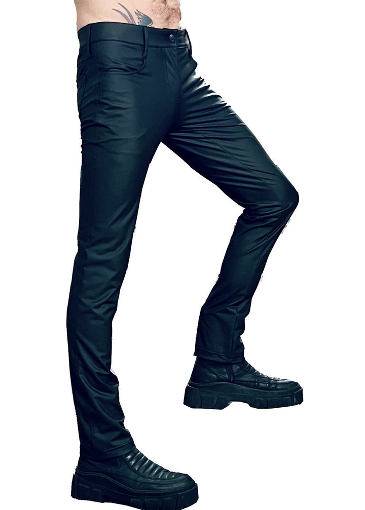 Evil Fit Matte Black Vinyl Jeans - mens pants - VampireFreaks - Horse And Horn